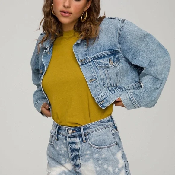 Good American Cropped Denim Jacket - Picture 2 of 11